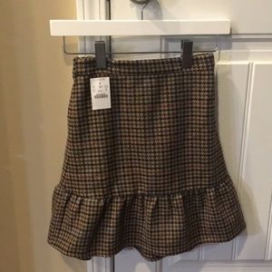 NWT J. Crew Wool Blend Skirt, Size 00